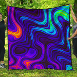 Dark Psychedelic Trippy Print Quilt