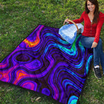Dark Psychedelic Trippy Print Quilt