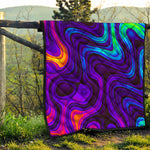 Dark Psychedelic Trippy Print Quilt