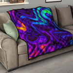 Dark Psychedelic Trippy Print Quilt