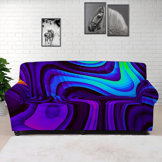 Dark Psychedelic Trippy Print Sofa Cover