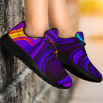 Dark Psychedelic Trippy Print Sport Shoes GearFrost