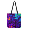 Dark Psychedelic Trippy Print Tote Bag