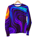 Dark Psychedelic Trippy Print Women's Crewneck Sweatshirt