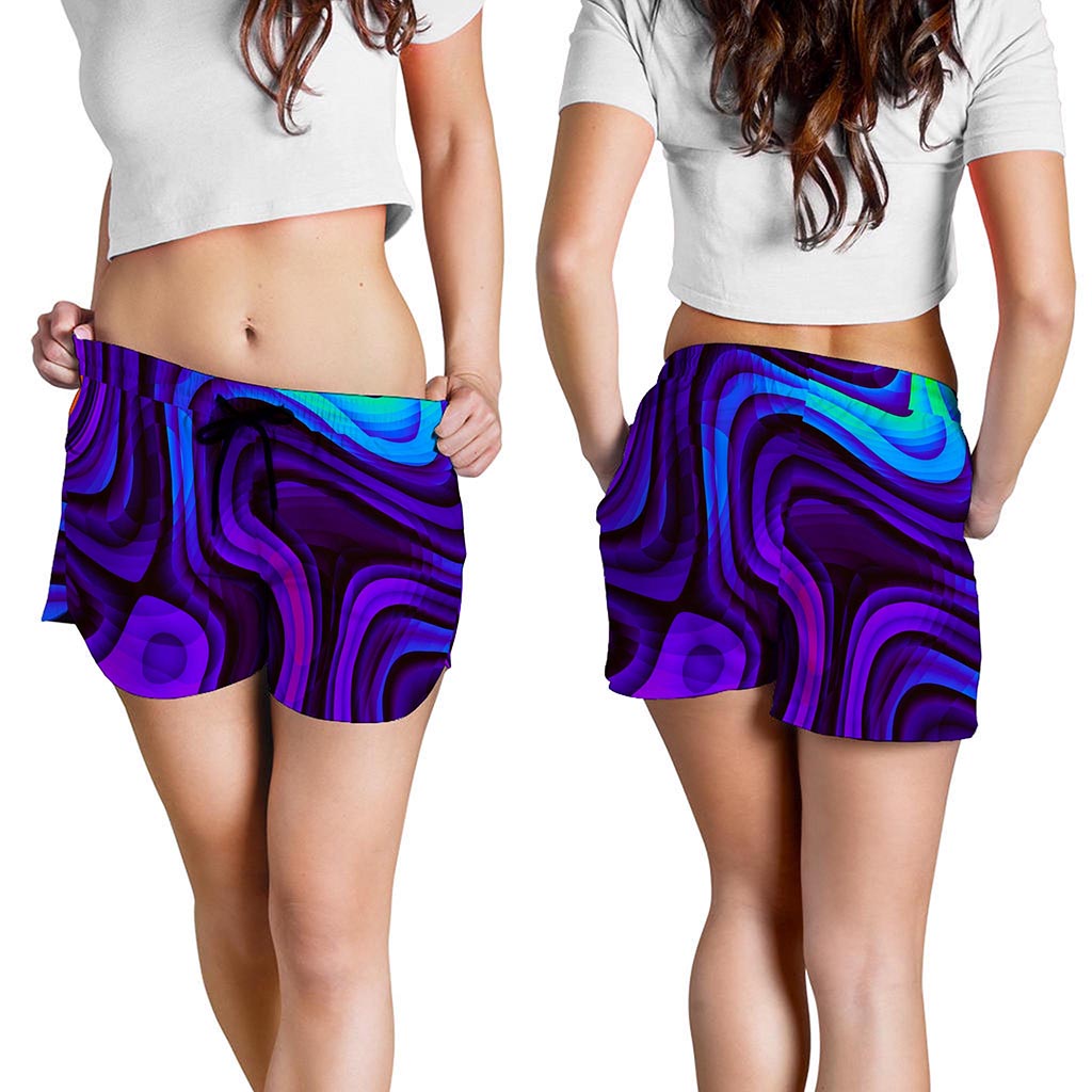 Dark Psychedelic Trippy Print Women's Shorts