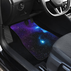 Dark Purple Blue Galaxy Space Print Front and Back Car Floor Mats GearFrost