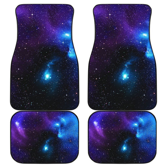 Dark Purple Blue Galaxy Space Print Front and Back Car Floor Mats GearFrost