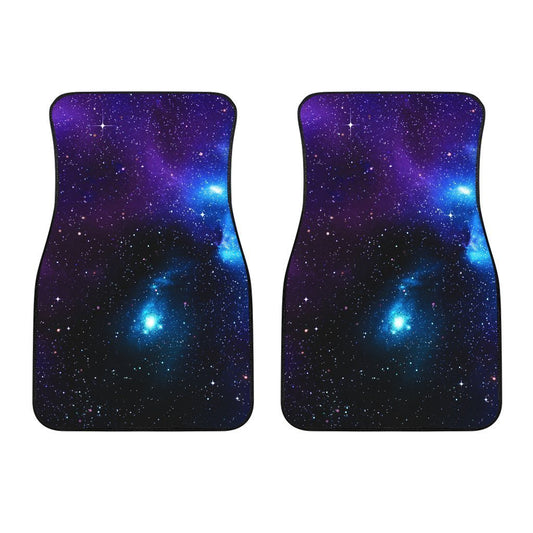 Dark Purple Blue Galaxy Space Print Front Car Floor Mats GearFrost