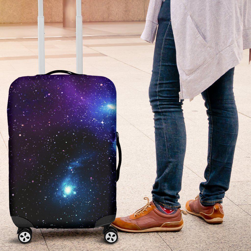 Dark Purple Blue Galaxy Space Print Luggage Cover GearFrost