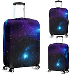 Dark Purple Blue Galaxy Space Print Luggage Cover GearFrost