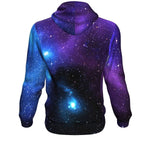 Dark Purple Blue Galaxy Space Print Unisex Pullover Hoodie GearFrost