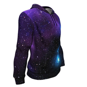 Dark Purple Blue Galaxy Space Print Unisex Pullover Hoodie GearFrost