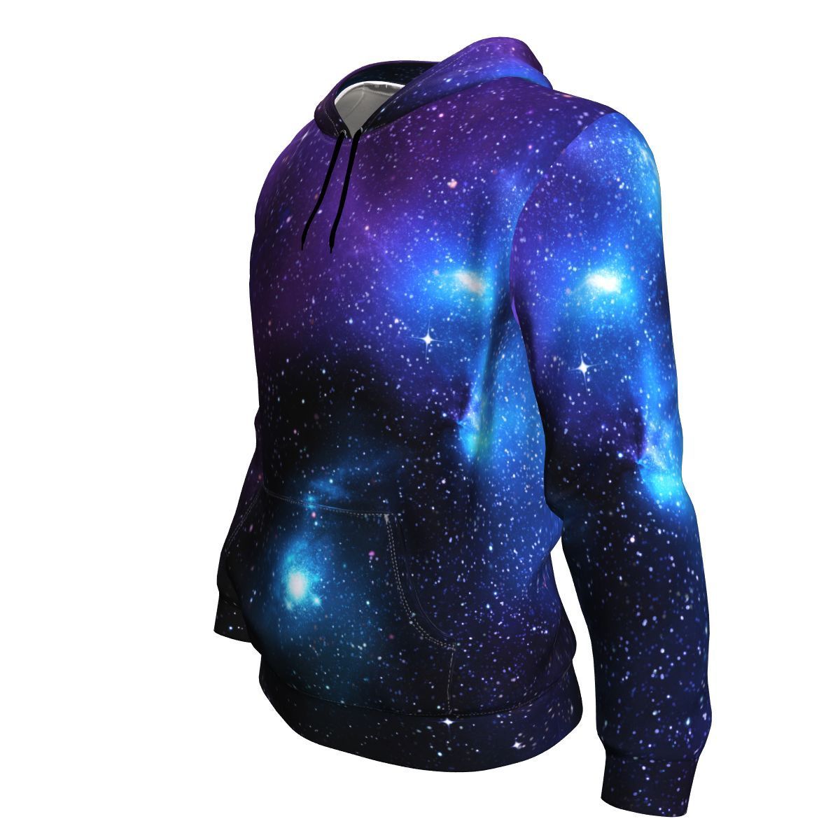 Dark Purple Blue Galaxy Space Print Unisex Pullover Hoodie GearFrost