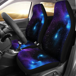 Dark Purple Blue Galaxy Space Print Universal Fit Car Seat Covers GearFrost