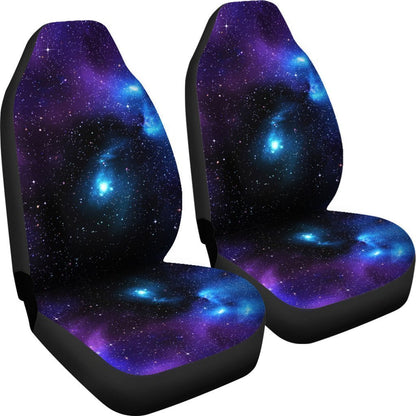 Dark Purple Blue Galaxy Space Print Universal Fit Car Seat Covers GearFrost