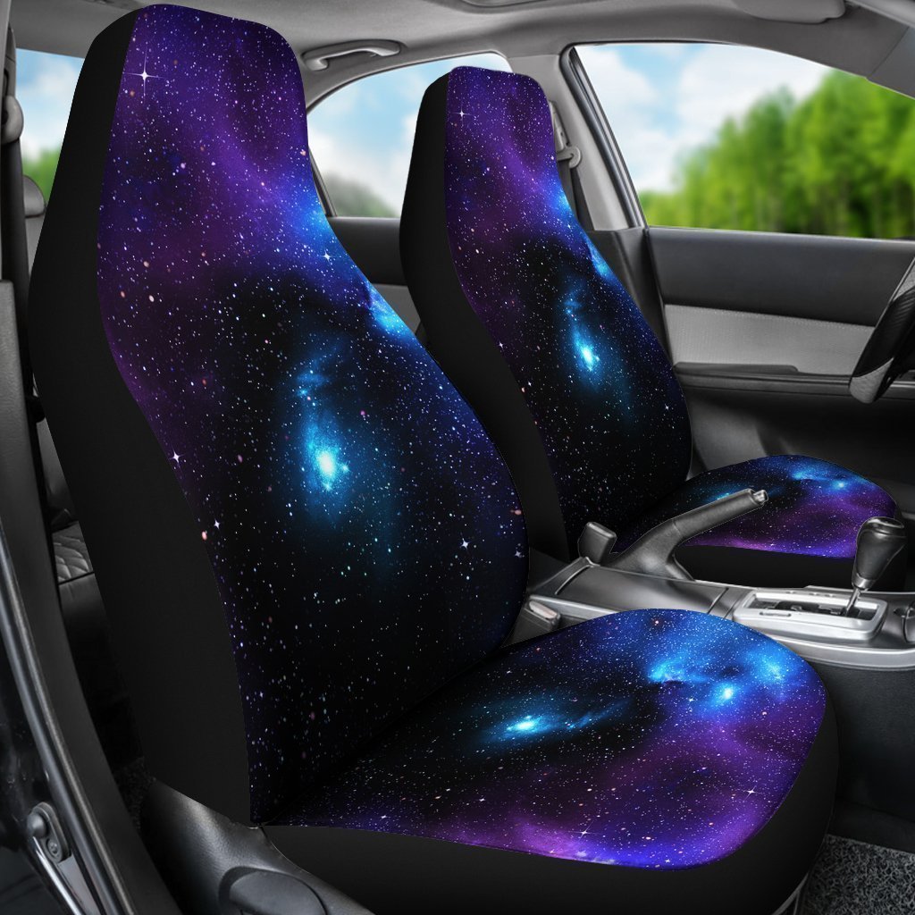 Dark Purple Blue Galaxy Space Print Universal Fit Car Seat Covers GearFrost