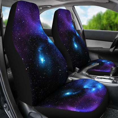 Dark Purple Blue Galaxy Space Print Universal Fit Car Seat Covers GearFrost