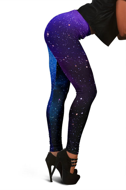 Dark Purple Blue Galaxy Space Print Women's Leggings GearFrost
