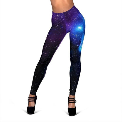 Dark Purple Blue Galaxy Space Print Women's Leggings GearFrost