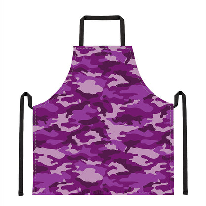 Dark Purple Camouflage Print Apron