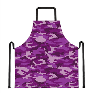 Dark Purple Camouflage Print Apron