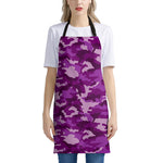 Dark Purple Camouflage Print Apron