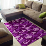 Dark Purple Camouflage Print Area Rug GearFrost