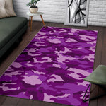 Dark Purple Camouflage Print Area Rug GearFrost
