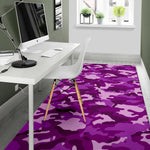 Dark Purple Camouflage Print Area Rug GearFrost