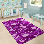 Dark Purple Camouflage Print Area Rug GearFrost