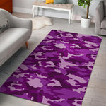 Dark Purple Camouflage Print Area Rug GearFrost
