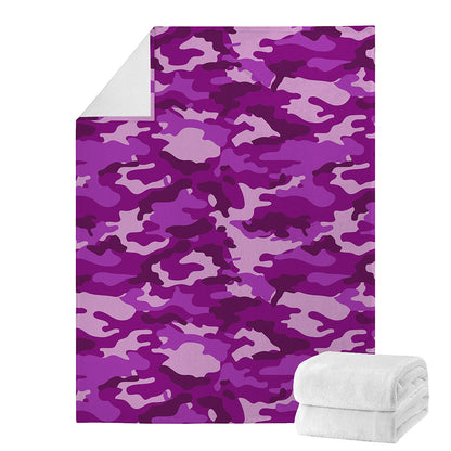 Dark Purple Camouflage Print Blanket