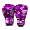 Dark Purple Camouflage Print Boxing Gloves