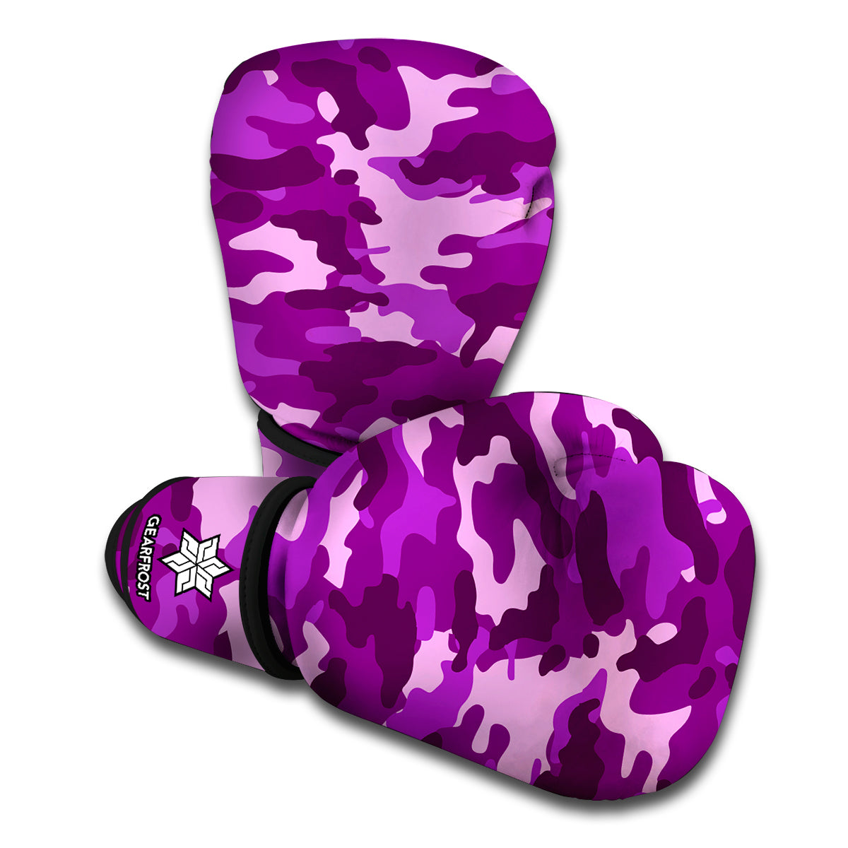 Dark Purple Camouflage Print Boxing Gloves