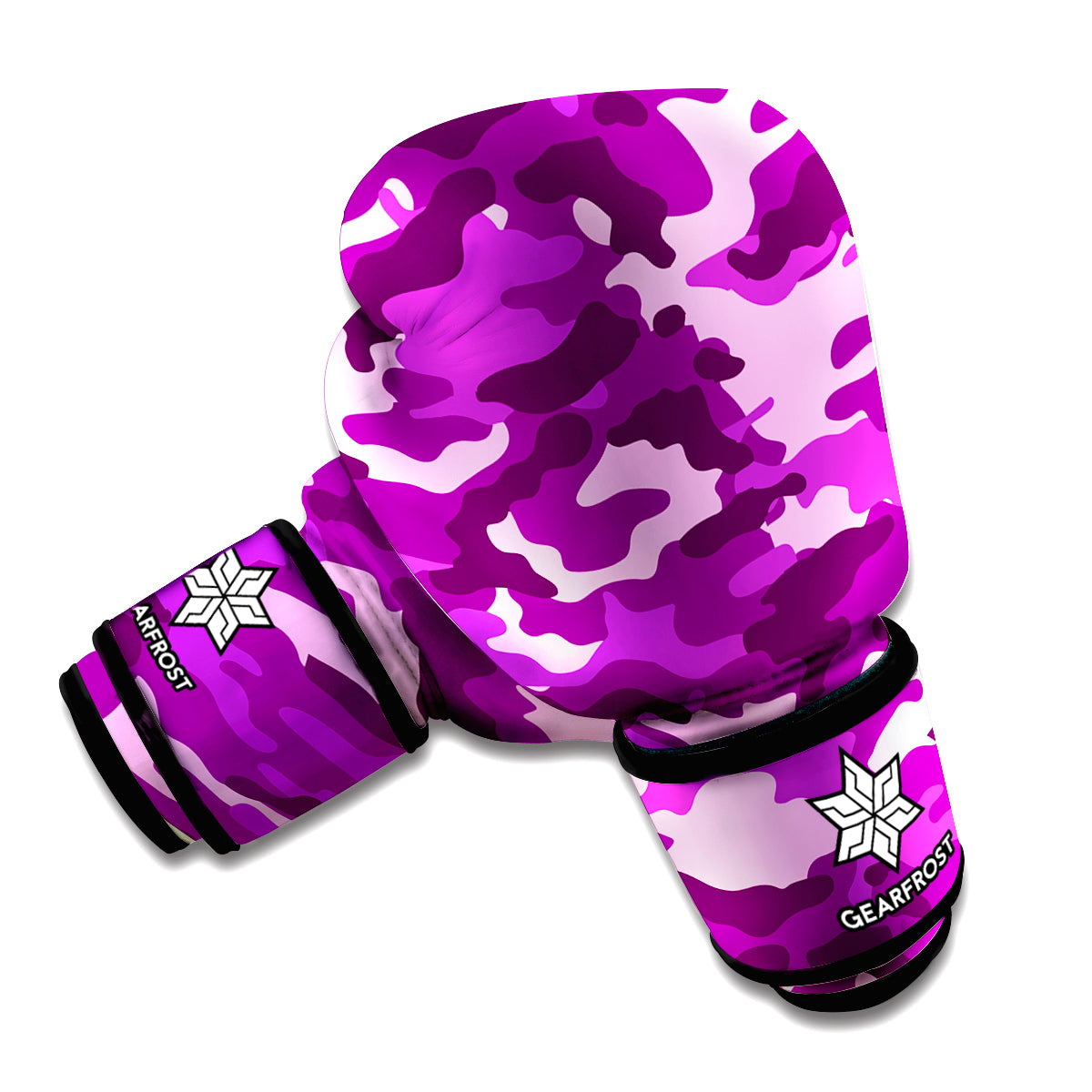 Dark Purple Camouflage Print Boxing Gloves