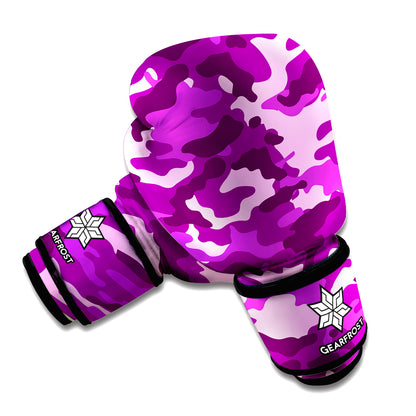 Dark Purple Camouflage Print Boxing Gloves