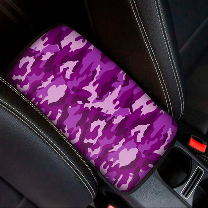 Dark Purple Camouflage Print Car Center Console Cover