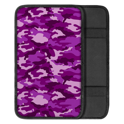 Dark Purple Camouflage Print Car Center Console Cover