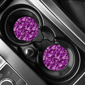 Dark Purple Camouflage Print Car Coasters