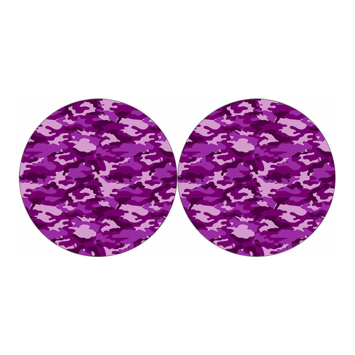 Dark Purple Camouflage Print Car Coasters
