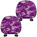 Dark Purple Camouflage Print Car Headrest Covers