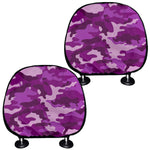 Dark Purple Camouflage Print Car Headrest Covers
