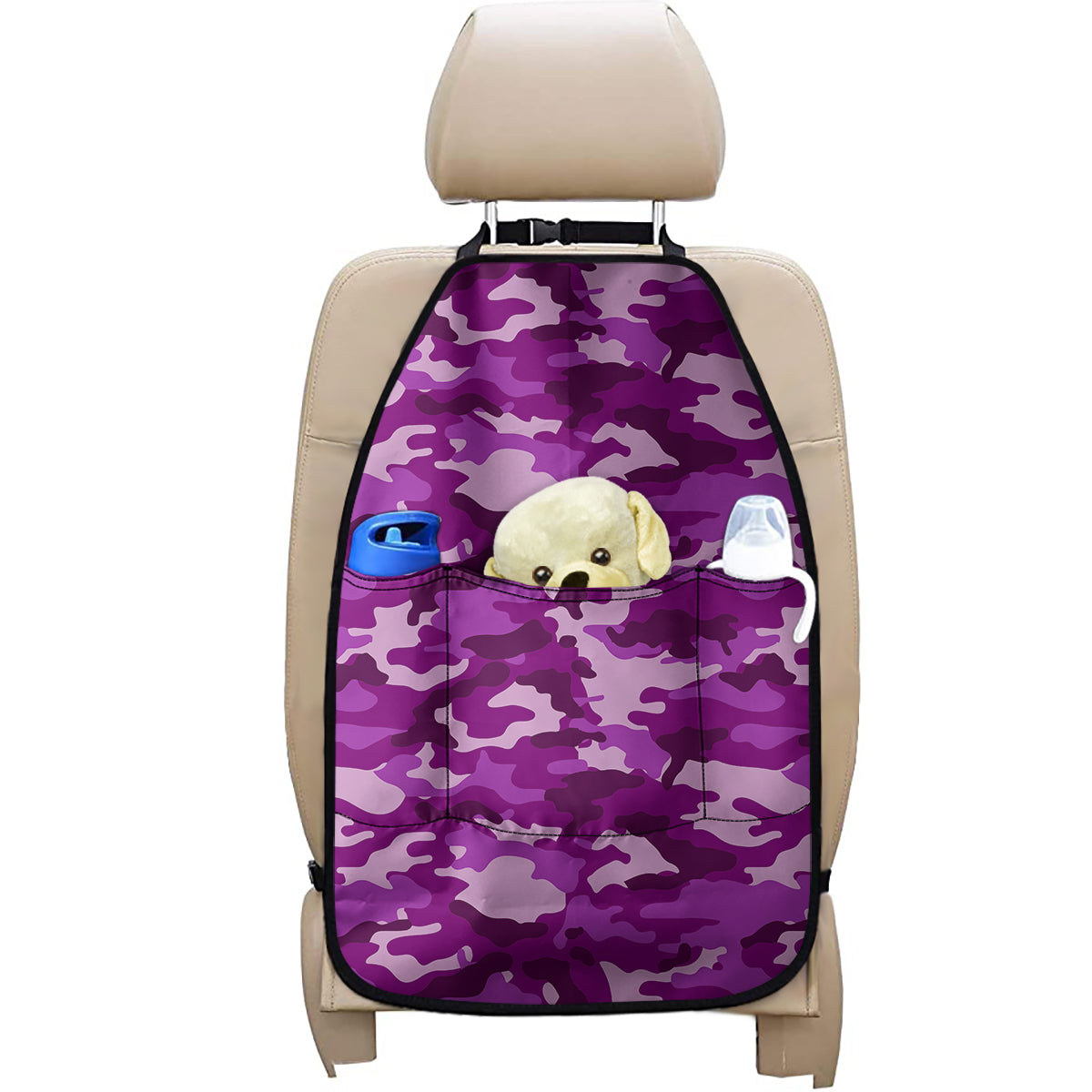 Dark Purple Camouflage Print Car Seat Organizers