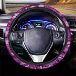 Dark Purple Camouflage Print Car Steering Wheel Cover