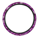 Dark Purple Camouflage Print Car Steering Wheel Cover