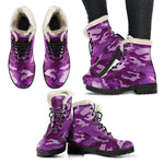 Dark Purple Camouflage Print Comfy Boots GearFrost