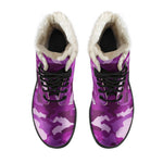 Dark Purple Camouflage Print Comfy Boots GearFrost