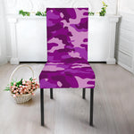 Dark Purple Camouflage Print Dining Chair Slipcover