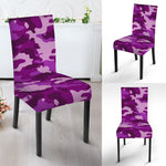 Dark Purple Camouflage Print Dining Chair Slipcover