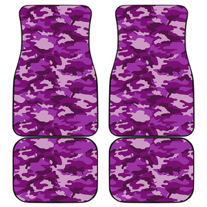 Dark Purple Camouflage Print Front and Back Car Floor Mats